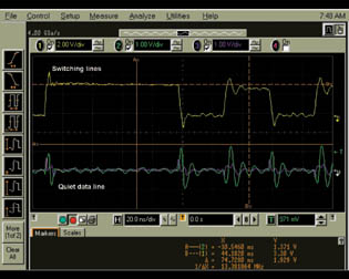 測量BGA封裝中的并發(fā)開關(guān)噪聲。