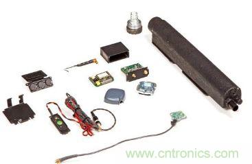 順時針方向依次為電池組、GPS天線、發(fā)射/接收單元和磁力安裝支架