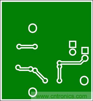 圖6：兩層板布線(底層)，器件為TSSOP封裝