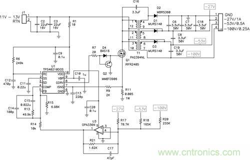 圖 1 這種獨(dú)特的拓?fù)浣Y(jié)構(gòu)可提供非常好的交叉調(diào)節(jié)，奧妙何在？