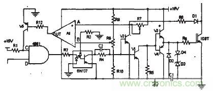 圖2:IGBT驅(qū)動和過流保護(hù)電路
