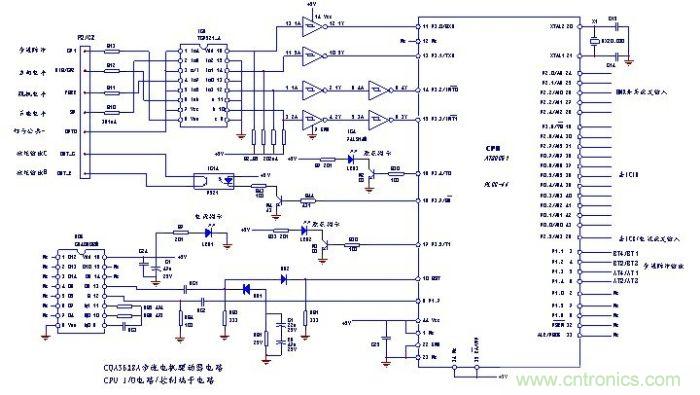 圖4:CPU(單片機(jī))電路和控制端子內(nèi)電路圖