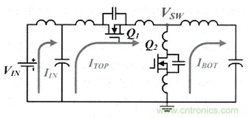 圖2具寄生電感器和電容器的降壓型開(kāi)關(guān)穩(wěn)壓器