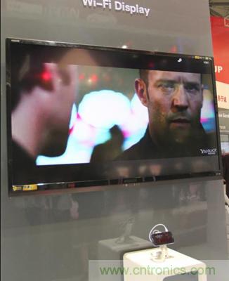 圖3：聯(lián)芯LC1811 的"WiFi Display"（同步無(wú)線輸出高清視頻）性能演示。