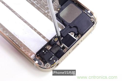 土豪金iPhone 5S拆解：內(nèi)部結(jié)構(gòu)升級，維修難度增加