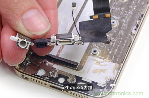 土豪金iPhone 5S拆解：內(nèi)部結(jié)構(gòu)升級，維修難度增加