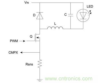 驅(qū)動(dòng)單顆LED或LED燈串的降壓技術(shù)。