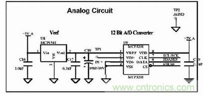圖1、圖2、圖4和圖5中布線的模擬部分電路原理圖