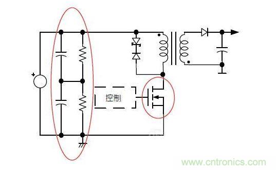 反激轉(zhuǎn)換器中的串聯(lián)大電容電路及單顆1，000VMOSFET