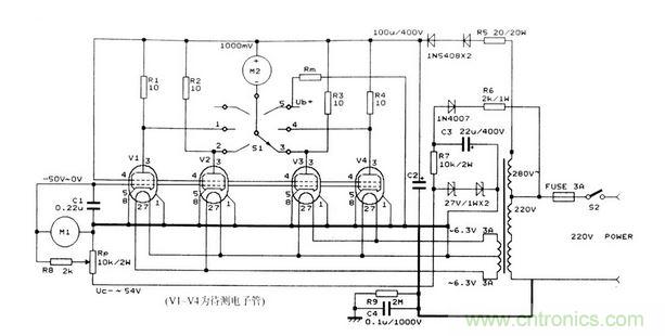 簡單實(shí)用的電子管測(cè)試裝置電路