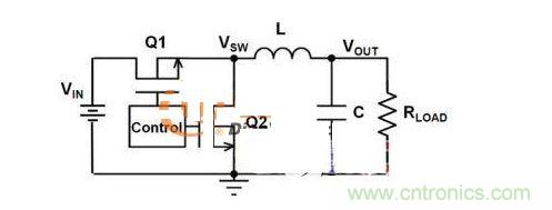 同步降壓轉(zhuǎn)換器電路圖。