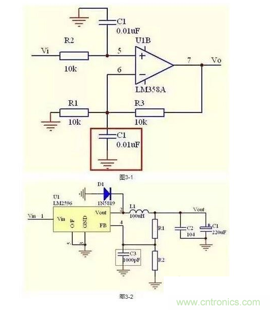 2、不要在運放輸出直接并接電容