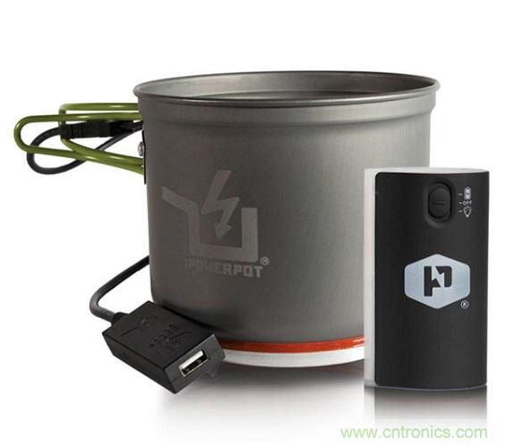 圖6：Powerpot設(shè)備利用熱源發(fā)電，使用者能一邊烹煮食物一邊為移動設(shè)備充電。