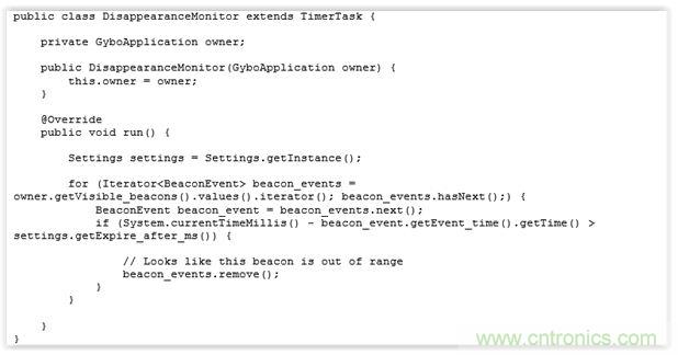 圖7 &ndash;負(fù)責(zé)終止BeaconEvent對象的計時器任務(wù)
