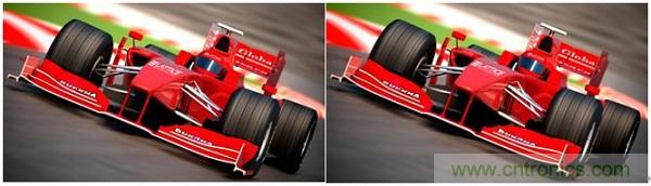 右側(cè)圖片按照DSC規(guī)范進(jìn)行了2.5x壓縮，左側(cè)圖片未經(jīng)壓縮。瀏覽者很難看出兩者的差別。