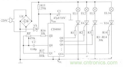  節(jié)日彩燈&mdash;&mdash;滿(mǎn)天星霓虹燈電路