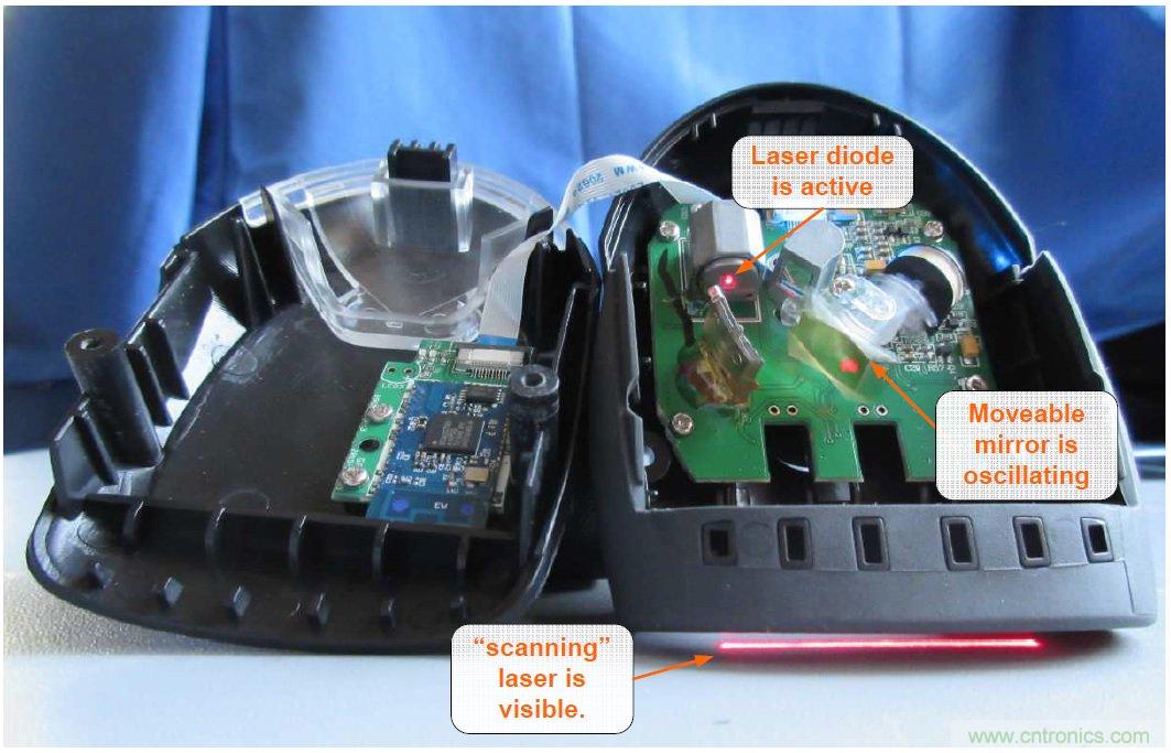 拆解45美元的藍(lán)牙無(wú)線條碼掃描槍，發(fā)現(xiàn)里面鏡中有鏡