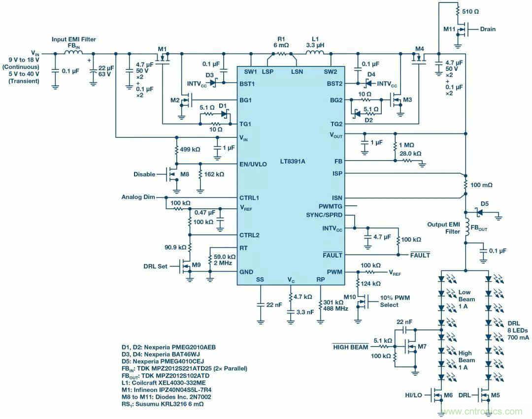 一顆芯驅(qū)動(dòng)整個(gè)車前燈組，這個(gè)控制器是怎么做到滴？
