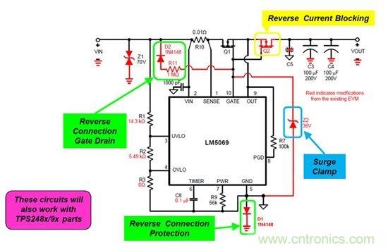 針對反向連接、浪涌鉗位以及反向電流保護進行防御