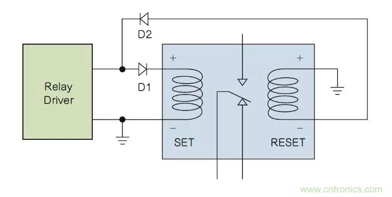 如何利用二極管電路實(shí)現(xiàn)雙線圈鎖存繼電器？