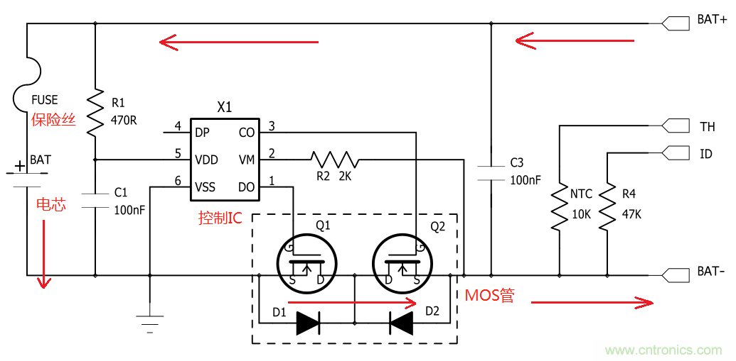 鋰電池保護(hù)電路的工作原理 鋰電池保護(hù)電路的工作原理
