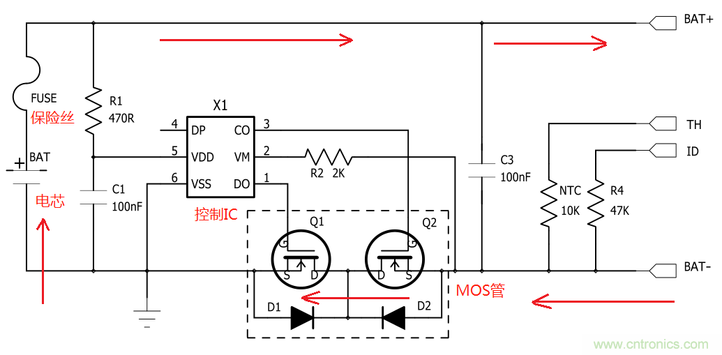 鋰電池保護(hù)電路的工作原理 鋰電池保護(hù)電路的工作原理