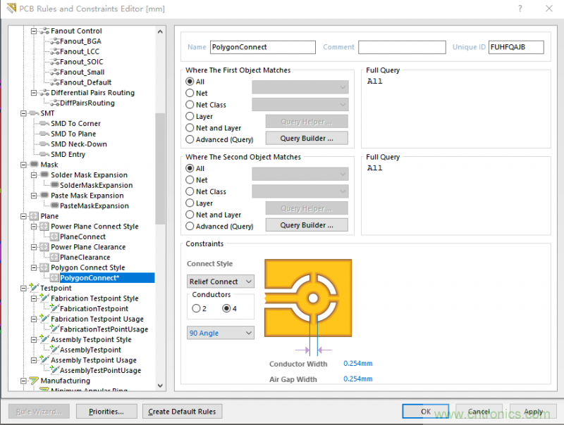 如何引腳接地十字焊盤，過孔完全接地?