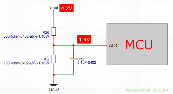 電池電壓偵測電路&ldquo;踩坑&rdquo;：分壓電阻的精度竟然是5%，不是1%