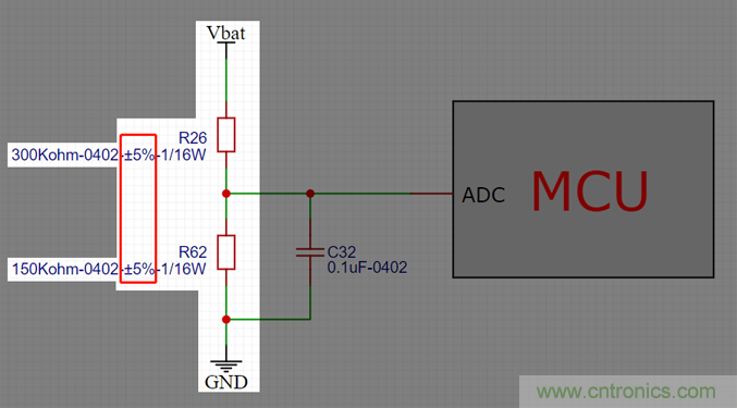 電池電壓偵測電路&ldquo;踩坑&rdquo;：分壓電阻的精度竟然是5%，不是1%