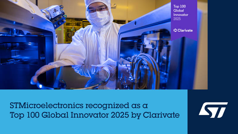 意法半導體被評為2025年全球百強創(chuàng)新機構，已連續(xù)七年獲此殊榮