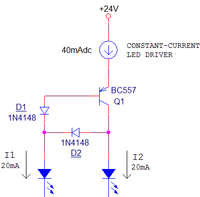 由電流源/鏡子驅(qū)動(dòng)的 LED 燈串 由電流源/鏡子驅(qū)動(dòng)的 LED 燈串