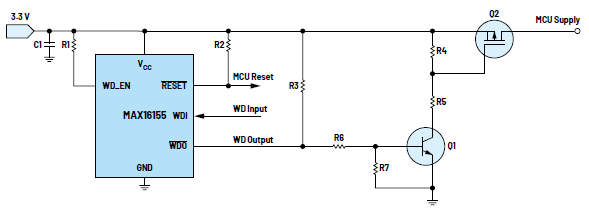 利用低電平有效輸出驅(qū)動高端MOSFET輸入開關(guān)以實現(xiàn)系統(tǒng)電源循環(huán) 利用低電平有效輸出驅(qū)動高端MOSFET輸入開關(guān)以實現(xiàn)系統(tǒng)電源循環(huán)