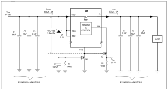 擴大40年期電源電壓范圍，從<300uA到3A無電阻電流檢測解決方案