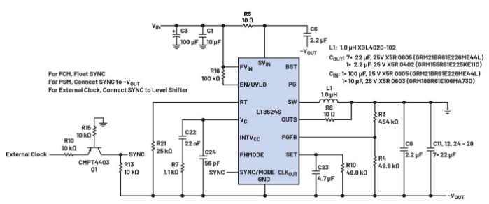 噪聲敏感負(fù)電壓軌有救了！反相降壓 - 升壓方案登場(chǎng)