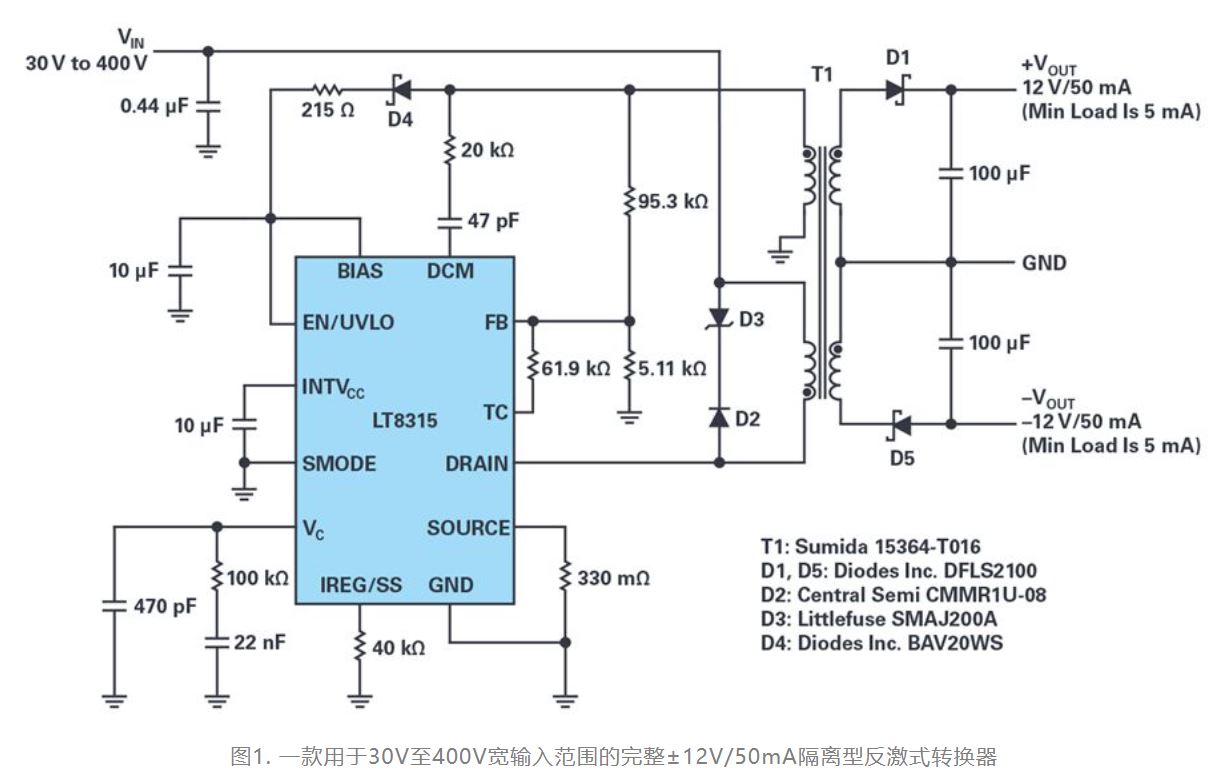 單個(gè)IC也能構(gòu)建緊湊、高效的雙極性穩(wěn)壓器