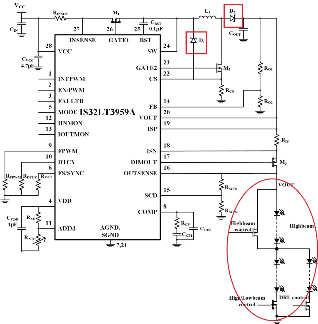 如何解決單芯片驅(qū)動HB/LB/DRL,LED負載切換電流過沖？